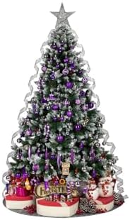 54 Pieces Assorted Christmas Ornaments Tree Decoration Baubles in Gift Box (Purple, Gift Box)