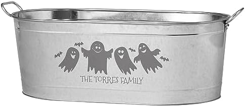 Let's Make Memories Personalized Beverage Tub - Halloween Party Décor - Trick or Treat Candy Bowl - Ghost
