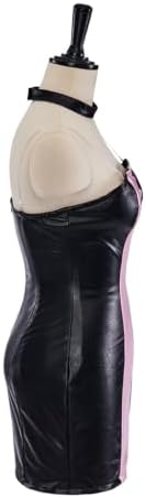 Women's Cady Heron Cosplay Costume Black and Pink Bodycon Mini Dress with Choker for Halloween Party