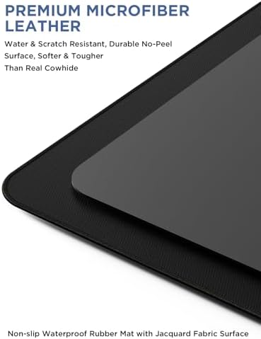 25W Wireless Fast Charging Mouse Pad with Foldable Phone Holder, 2nd Gen 3-in-1 Wireless Charging Desk Mat 35.4" x 15.7" Large Waterproof Desk Pad for Office, Gaming & Home