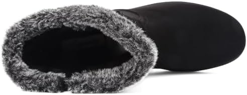 Womens Snow Boots Leather Winter Warm Boots Platform Ankle Booties