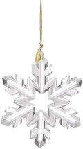 Lenox Ornaments, 2025 Optic Snowflake Ornament, Made of Glass, Gold Cord for Hanging, Snowflake Design for Christmas Tree Decorations, Winter Decoration, Christmas Decor (Silver, 1 Piece)