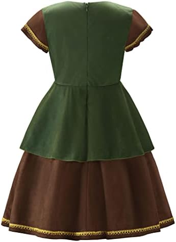 ReliBeauty Archer Costume Girls Huntress Costume for Girls with Cape,Green