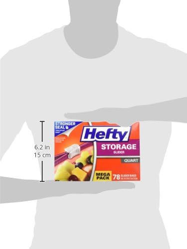 Hefty Slider Storage Bags, Quart Size 78 Count (Pack of 4)