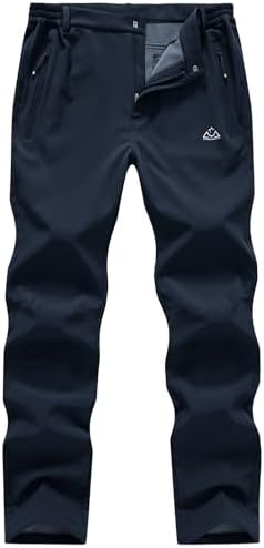 Gopune Men's Fleece Lined Snow Ski Pants Winter Waterproof Hiking Pants