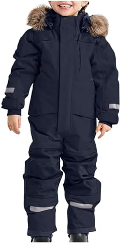 YRAETENM Snow Suit for Kids Boys Girls One Piece Snowsuit Girls and Boys Waterproof Insulated Winter Jumpsuit Coveralls