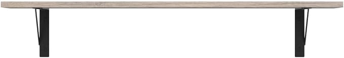 DINZI LVJ Long Wall Shelves, 31.5 Inch Wall Mounted Shelves Set of 2, Easy-to-Install, Wall Storage Ledges with Sturdy Metal Brackets for Living Room, Bathroom, Bedroom, Kitchen, Greige