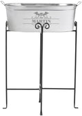 Let's Make Memories Personalized Beverage Tub - Halloween Party - Halloween Decorations - Galvanized Metal Drink Tub - Trick or Treat Candy Bowl w/Stand - 5.5 Gallons - Tombstone Name