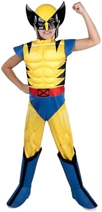 MARVEL Wolverine Official Youth Halloween Costume - Premium Quality Padded Jumpsuit with Plastic Mask