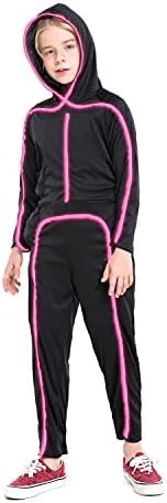 Light Up Child Stick Figure Costume, Led Halloween Cosplay Boys Girls