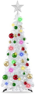 N&T NIETING Pop Up Christmas Tree with Lights & Ornaments, 3FT, White
