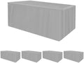 HolidayIdeas 4-Pack 6ft Silver Grey Rectangle Craft Shows Fitted Tablecloth