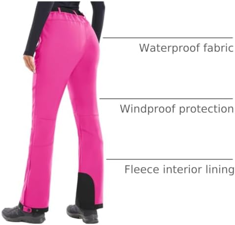 Heathyoga Snow Ski Pants Women Waterproof Softshell Insulated Winter Pants