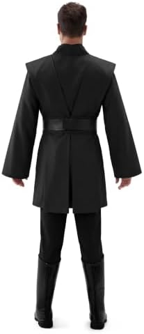 Spooktacular Creations Halloween Mens Tunic Hooded Cloak, Knight Costume Men, Tunic Hooded Robe with Pants for Halloween