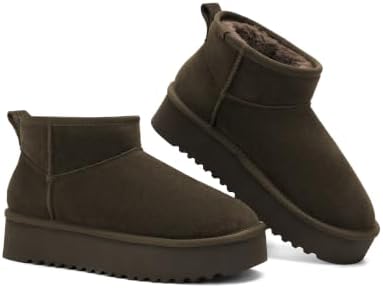 OXSTAR Winter Snow Boots for Women Cozy Plush Line Suede Boot