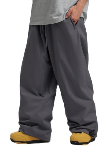 GSOU SNOW Mens Womens Baggy Snowboard Pants Loose Fit Ski Snow Pants