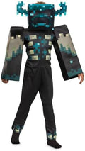 Minecraft Warden Costume, Official Deluxe Minecraft Costume for Kids with Headpiece and Jumpsuit, Child Size (7-8)