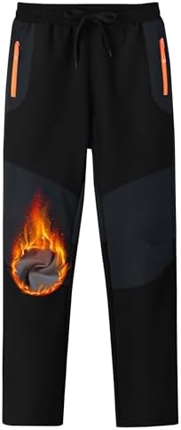 MoFiz Boys Snow Ski Pants Fleece Waterproof Winter Outdoor Hiking Pants