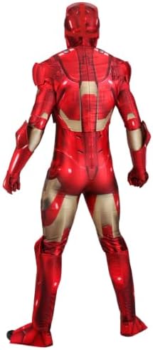 Men's Deluxe Marvel Iron Man Costume with Officially Licensed Mask, Gloves, Boot Covers, and Armor