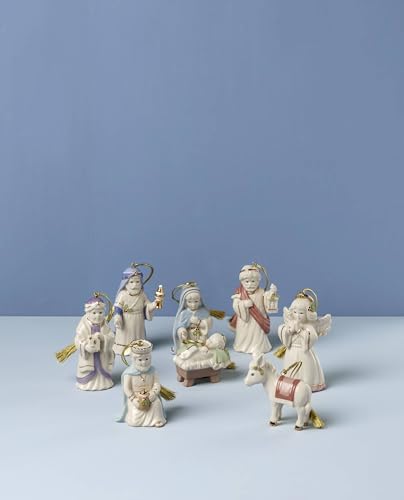 Lenox First Blessings Nativity 8-Piece Christmas Hanging Ornament Set