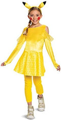 Disguise Pokemon Pikachu Costume for Girls, Deluxe Character Outfit, Kids Size Large (10-12) Yellow (90763G)