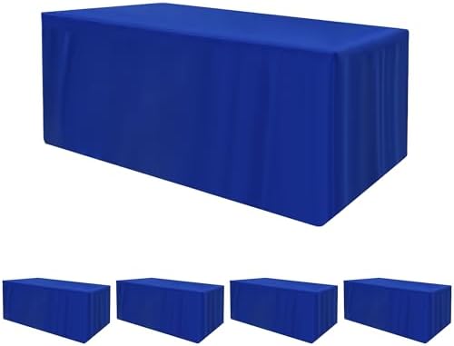 HolidayIdeas 4-Pack 6ft Royal Blue Rectangle Craft Shows Fitted Tablecloth