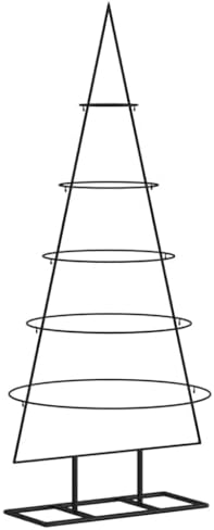 Metal Christmas Tree, Modern DIY Holiday Decor, Black, 49.21 in