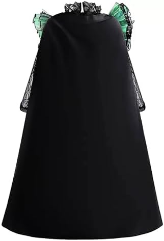 7Pcs Witch Black Costume Dress for Girls Halloween Set with Hat Cape Boom