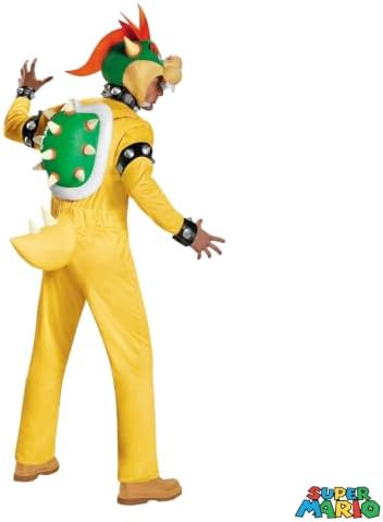 Disguise Super Mario Bros Deluxe Bowser Costume for Adults | Men's Plus Size Bowser Cosplay Outfit with Inflatable Shell