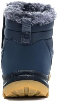 Jakcuz Plus Size Men's Water Resistant Winter Snow Boots with Warm Faux Fur