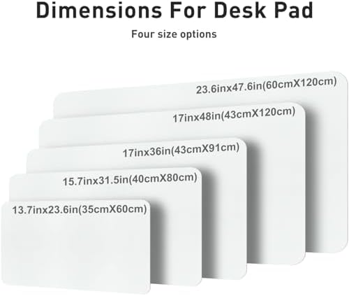 Aothia Faux Leather Desk Mat – Large Mouse Pad, Non-Slip PU Leather Blotter, Waterproof Writing Surface for Office and Home (Off-White, 47.2" x 23.6")