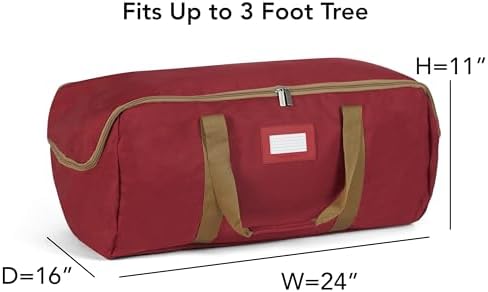 Covermates Christmas Tree Storage Bag, Fits 3 ft Trees, Red