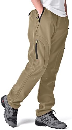 Men's hiking Snow Pants Skiing Winter Insulated Fleece lined Outdoor Water Repellent camping,walking,fishing