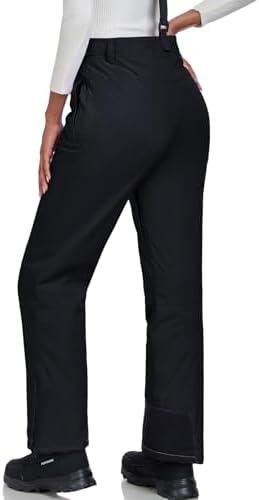 Women's Snow Ski Pants Insulated Winter Warm Outdoor Waterproof Snowboard Pants Bibs Detachable Suspender