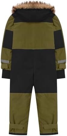 YRAETENM Snow Suit for Kids Boys Girls One Piece Snowsuit Girls and Boys Waterproof Insulated Winter Jumpsuit Coveralls