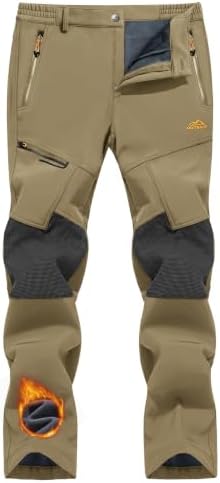 TACVASEN Men's Winter Snow Ski Pants Fleece Lined Waterproof Hiking Work