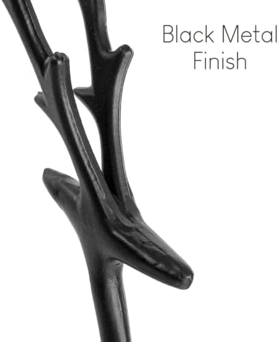 Christmas Decorations - Set of 2 Sculpted Black Metal Reindeer Statues