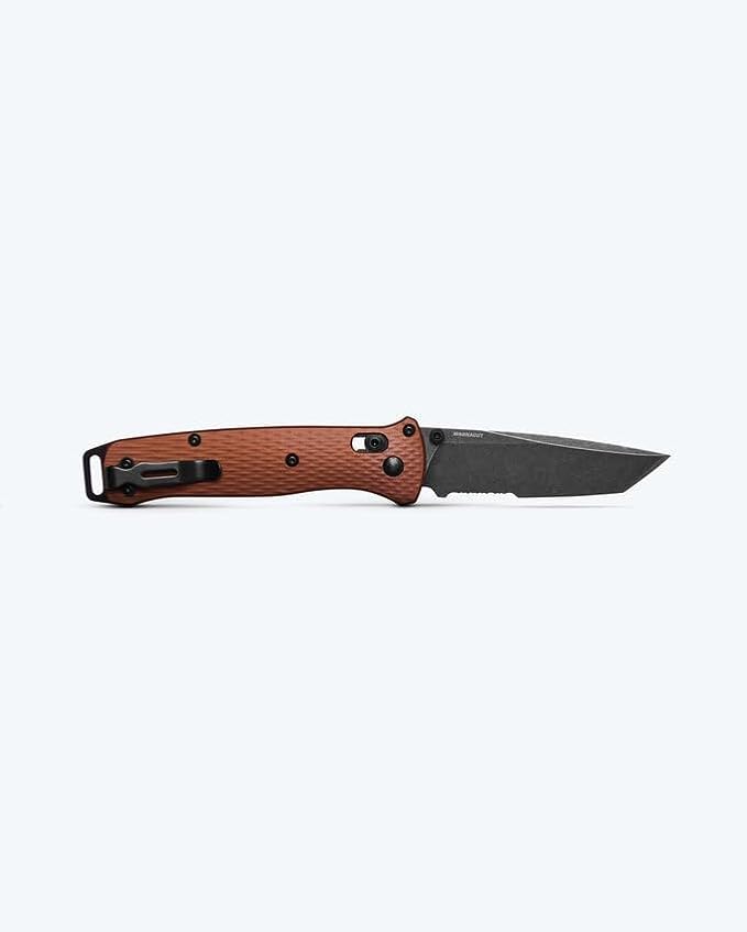 Benchmade Bailout Tactical Knife, S90V Steel Blade (537SBK-07) | Burnt Copper Aluminum handle, Tanto blade