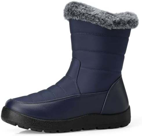 SHIBEVER Women Winter Snow Boots: Waterproof Fur Insulated Warm Ankle Boot
