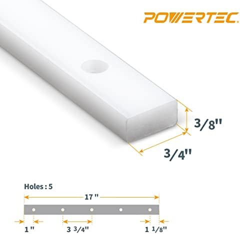 POWERTEC 8PK Crosscut Sled Miter Bar for Table Saw Sled, 3/4" x 3/8" x 17" with Predrilled Holes & Screws for Router Table, Bandsaw, Taper Jig, Table Saw Accessories for Woodworking (71793-P2)