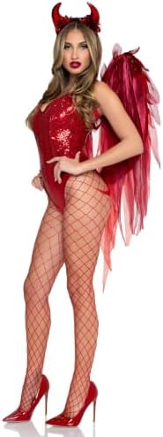 Leg Avenue Ombre Devil Wings & Horn Headband Costume Accessories Set Red