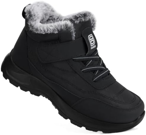 SHIBEVER Snow Boots Women Warm: Winter Fur Lined Ankle Booties