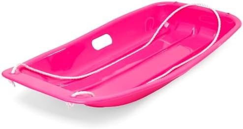 Best Choice Products 35in Kids Plastic Toboggan Snow Sled w/Pull Rope, 2 Handles