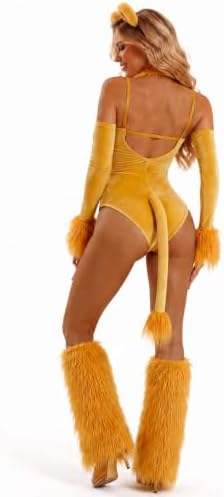 5 PCS Sexy Animal Costume for Women with Bodysuit Headband Sleeves Choker Leg Warmers Halloween Outfits