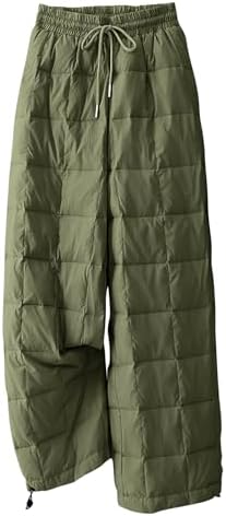 PEHMEA Womens Winter Snow Pants Windproof Warm Wide Leg Ski Casual Trousers