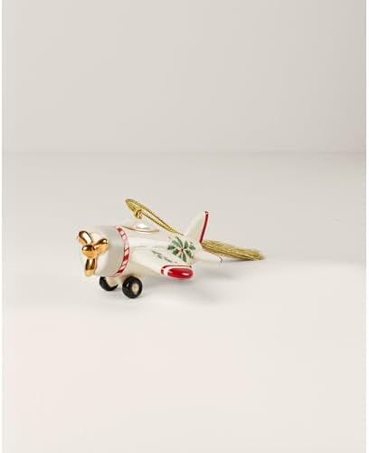Lenox 894434 Holiday Accent Airplane Ornament, Christmas