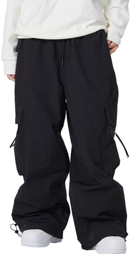 Mens Baggy Cargo Ski Pants Super Baggy Snowboard Snow Pant Women Insulated Loose Pant Sports Waterproof