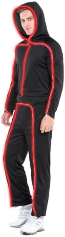 HSCTEK Light Up Adult Stick Figure Costume, Led Halloween Cosplay Men Women