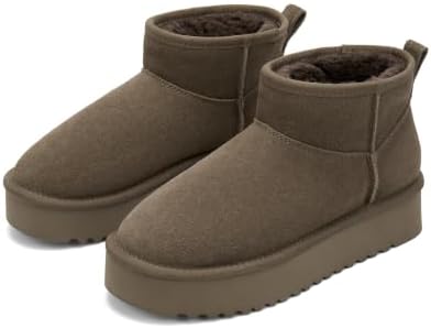 OXSTAR Winter Snow Boots for Women Cozy Plush Line Suede Boot