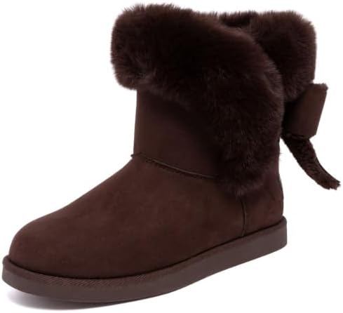 Juicy Couture Women's Slip On Winter Snow Boots Warm & Insulated Fur Lining Comfortable Fashion Booties